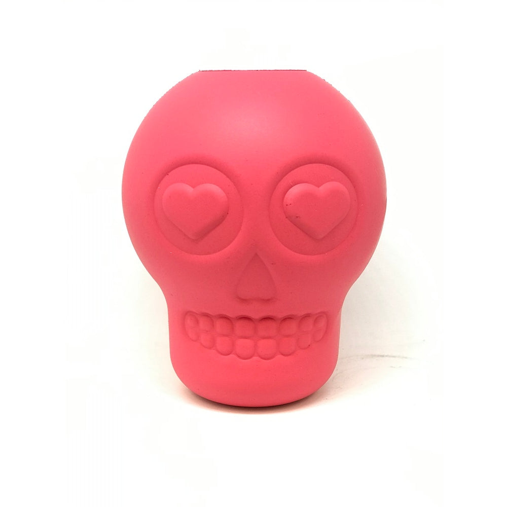Skull Chew Toy & Treat Dispenser - Black/Pink/Glow In The Dark
