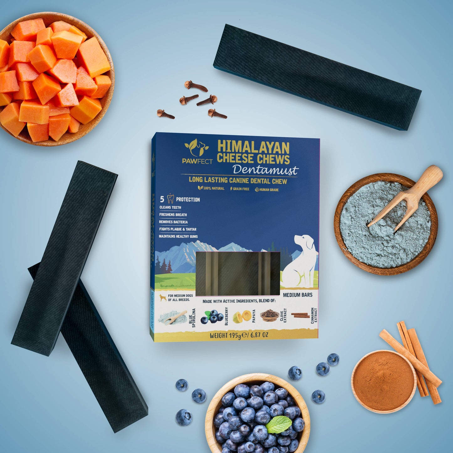 Pawfect Dentamust Bars - Blauwe Bessen