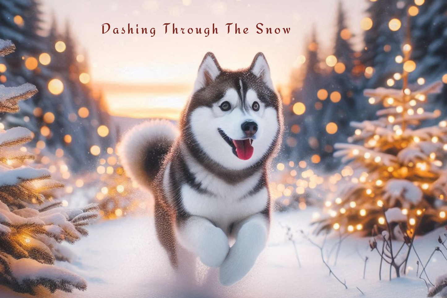 Kerstkaart - Husky