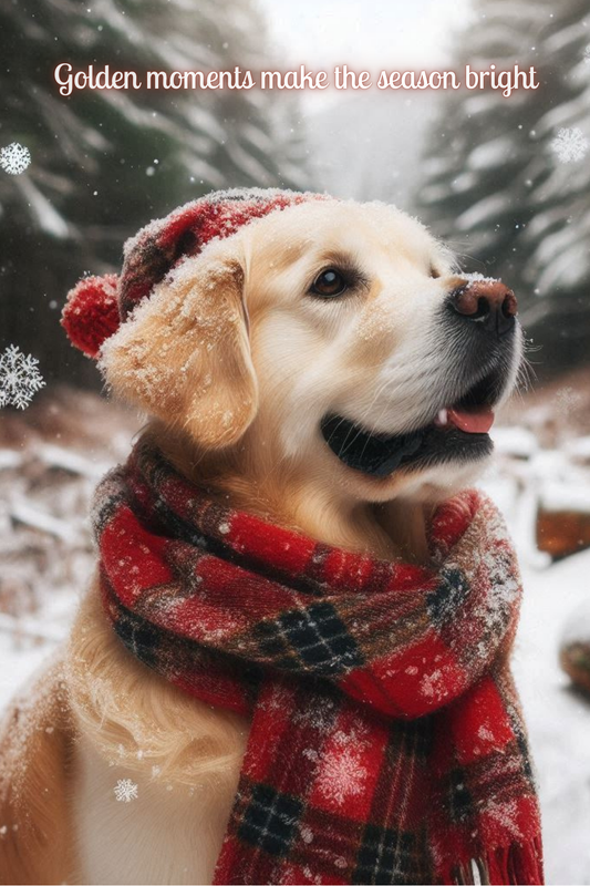 Kerstkaart - Golden Retriever