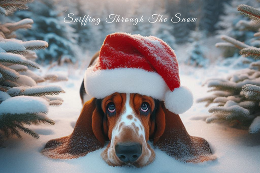 Kerstkaart - Basset Hound