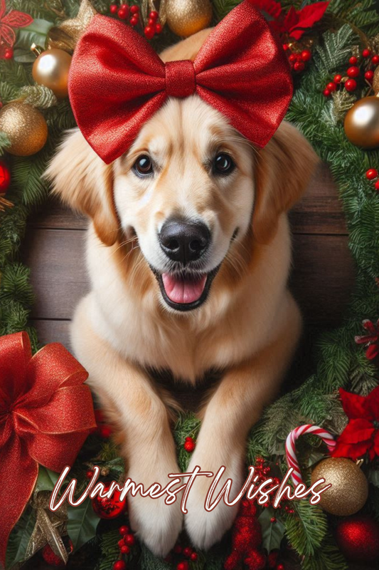 Kerstkaart - Golden Retriever