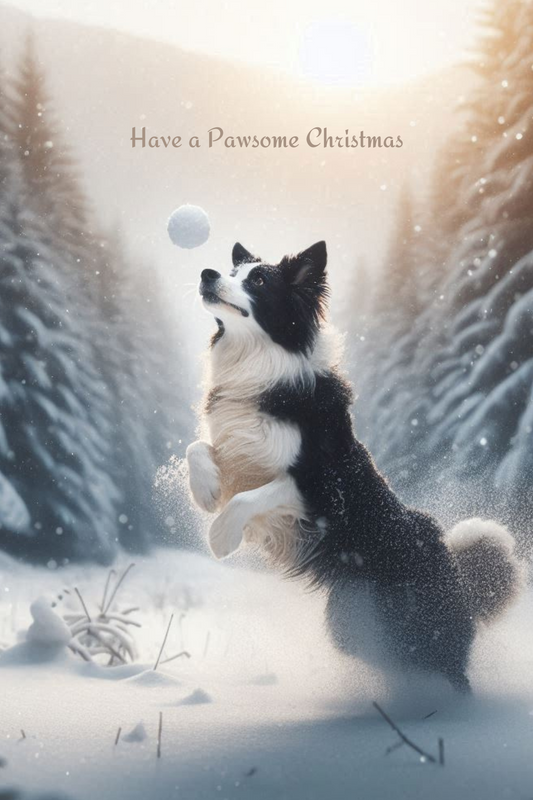 Kerstkaart - Border Collie