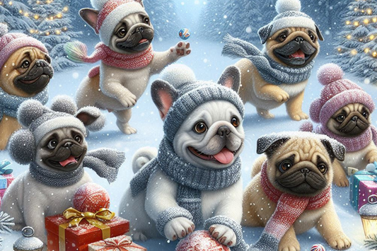 Kerstkaart - Bulldoggen